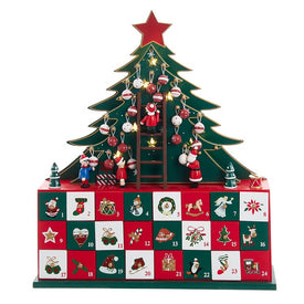 13.5" Battery-Operated LED Christmas Tree Advent Calendar