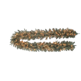 9-Foot Pre-Lit Clear Incandescent Blue Spruce Garland