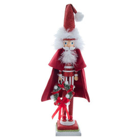 20" Hollywood Red Skinny Nutcracker with Wreath