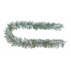 9-Foot Pre-Lit Clear Incandescent Snow Pine Garland
