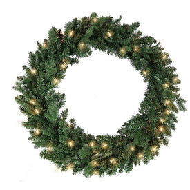 30" Pre-Lit Clear Jackson Pine Wreath