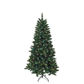 4.5-Foot Pre-Lit Multi-Color Green Pine Tree