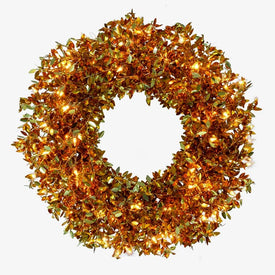 24" Pre-Lit Gold Foil Wreath