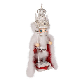 28" Hollywood White Ice King with Red Cape Nutcracker