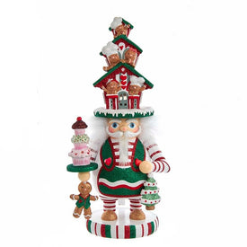 15" Hollywood Battery-Operated LED Gingerbread House Hat Nutcracker