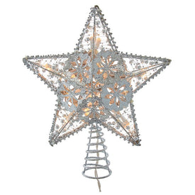 10" 20-Light Silver Star Tree Topper