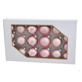 60-80MM Shiny and Matte Pink Glass Ball Ornaments Set of 20