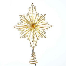 15.5" 30-Light Fairy Light Gold Star Tree Topper