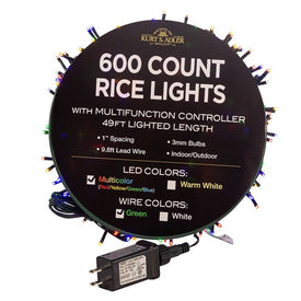 49-Foot 600-Light Multi-Color LED Rice Light Set