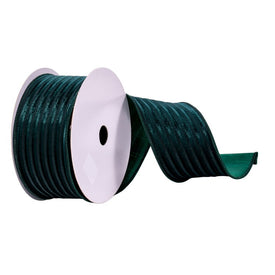 2.5" x 10 Yards Emerald Mesh/Velvet Wired Ribbon
