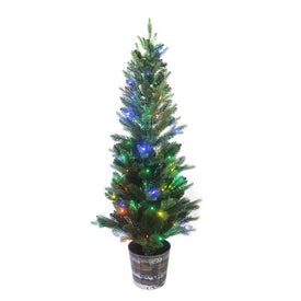5-Foot Northern Light Fiber-Optic Multi-Color LED Potted Tree