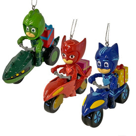 3.25" PJ Masks with Vehicle Ornament Set of 3
