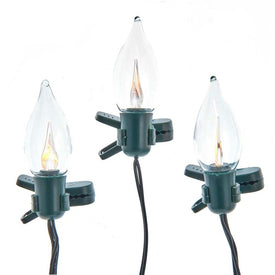7-Light Battery-Operated Flicker Flame Light Set with Clips