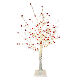 3-Foot Red Berry with Branch Fairy LED Twig Tree