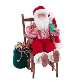 16" Kringle Klaus Sitting in Chair