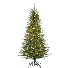 5' Pre-Lit Farmhouse Fir Christmas Tree with Metal Base and Warm White LED Lights