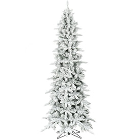 6.5' Unlit Flocked White Pine Slim Artificial Christmas Tree