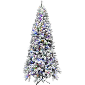 Artificial Tree Silverton Fir Multicolored Lights EZ Connect 6.5H Feet Snow Christmas