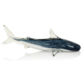 Decorative Glass Wildlife Blue Shark Figurine