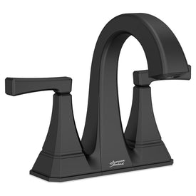 Crawford Two-Handle 4" Centerset Bathroom Sink Faucet with Push-Pop Drain - Matte Black