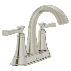 Glenmere Two-Handle 4" Centerset Bathroom Sink Faucet with Push-Pop Drain - Satin Nickel