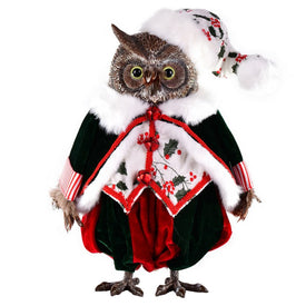 14" Holly Jolly Owl Doll