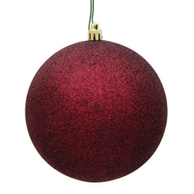 15.75" Burgundy Glitter Ball Ornament
