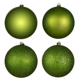 12" Juniper Four-Finish Assorted Ball Ornaments 4 Per Bag