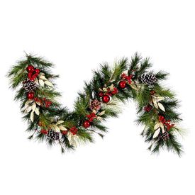 6' x 16" Unlit Garland Red/Gold Decor with 124 Tips