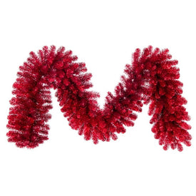 9' x 18" Unlit Deluxe Red Tinsel Garland with 300 Tips