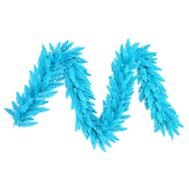 9' x 14" Pre-Lit Artificial Sky Blue Garland with 250 Tips and 100 Blue Dura-Lit LED Lights