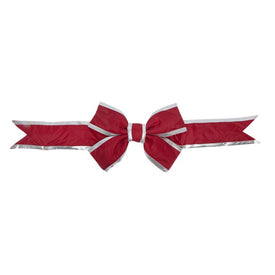 36" x 45" Red/Silver Nylon Indoor/Outdoor Christmas Bow