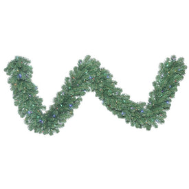 9' x 18" Pre-Lit Artificial Oregon Fir Garland with 150 Wide-Angle Multi-Color LED Lights
