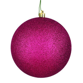 12" Berry Red Glitter Ball Ornament