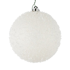 6" White Ice Ball Ornament Ornaments 4 Per Bag