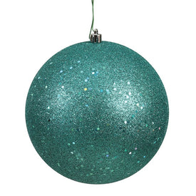 12" Teal Sequin Ball Ornament with Drilled Cap