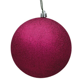 12" Fuchsia Glitter Ball Ornament