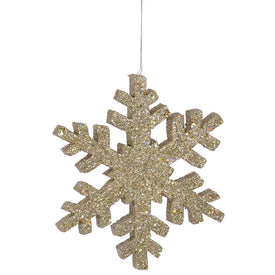 36" Champagne Outdoor Glitter Snowflake