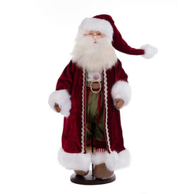 19" Deck The Halls Santa Doll with Stand