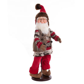 17" Woodland Santa Doll with Stand