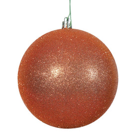 12" Burnished Orange Glitter Ball Ornament