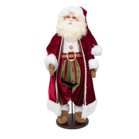 28" Deck The Halls Santa Doll with Stand
