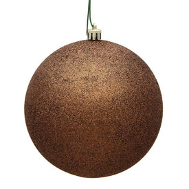 12" Mocha Glitter Ball Ornament