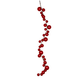 6' Unlit Red Candy Ball Ornament Garland