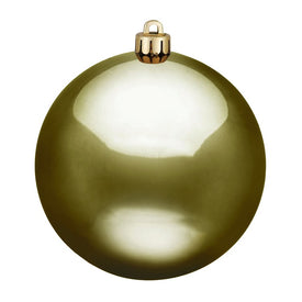 6" Olive Shiny Ball Ornaments 4-Pack