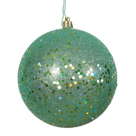 12" Seafoam Sequin Ball Ornament with Drilled Cap