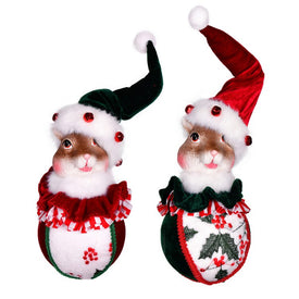 4.5" Holly Jolly Squirrel Assorted Ornaments 2 Per Box