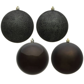 2.4" Gunmetal Four-Finish Assorted Ball Ornaments 60 Per Box