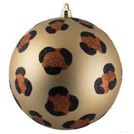 6" Matte Copper Gold Leopard Ball Ornaments 4 Per Bag