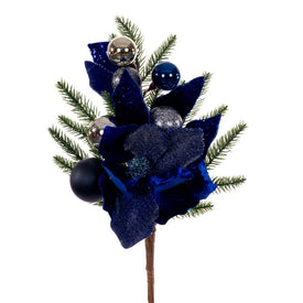 17" Midnight Blue Magnolia Decorative Picks 2 Per Box